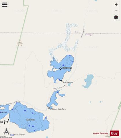 North Pond depth contour Map - i-Boating App - Streets