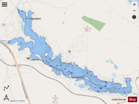 Pine River Pond depth contour Map - i-Boating App - Streets
