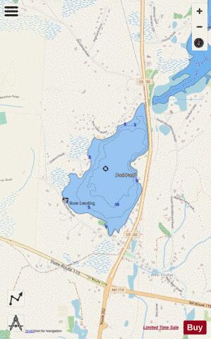 Pool Pond depth contour Map - i-Boating App - Streets