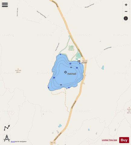 Post Pond depth contour Map - i-Boating App - Streets