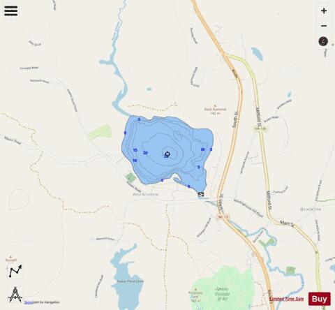 Potanipo Pond depth contour Map - i-Boating App - Streets