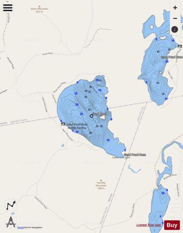 Sand Pond depth contour Map - i-Boating App - Streets