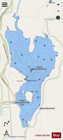 Second Connecticut Lake depth contour Map - i-Boating App - Streets