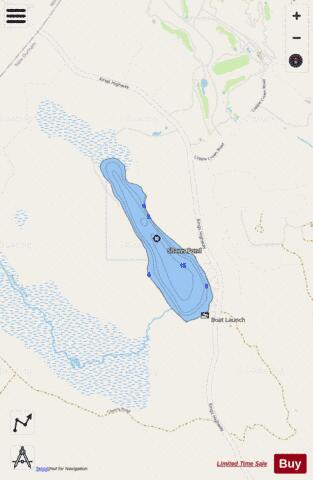 Shaws Pond depth contour Map - i-Boating App - Streets