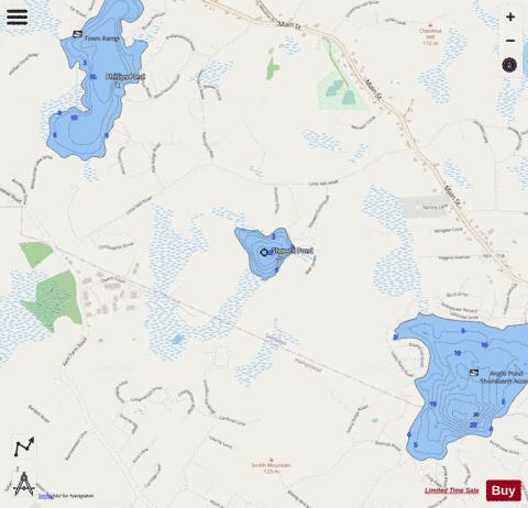 Showell Pond depth contour Map - i-Boating App - Streets