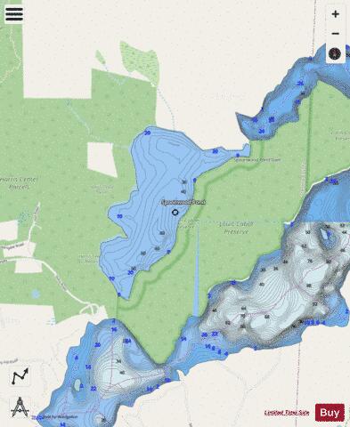 Spoonwood Pond depth contour Map - i-Boating App - Streets