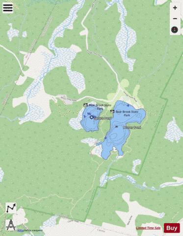 Spruce Pond depth contour Map - i-Boating App - Streets