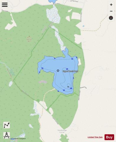Upper Beech Pond depth contour Map - i-Boating App - Streets