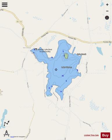 Lake Warren depth contour Map - i-Boating App - Streets