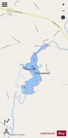 Water Loom Pond depth contour Map - i-Boating App - Streets
