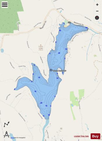 Weare Reservoir depth contour Map - i-Boating App - Streets