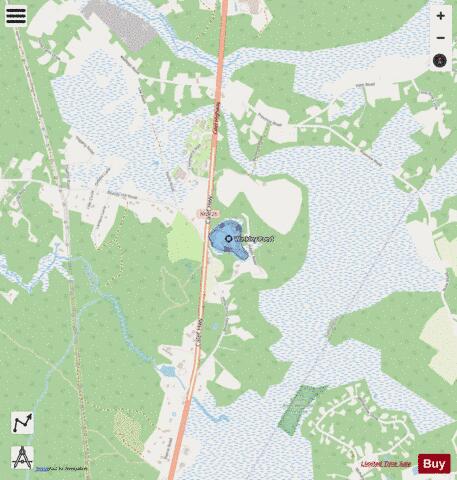 Winkley Pond depth contour Map - i-Boating App - Streets