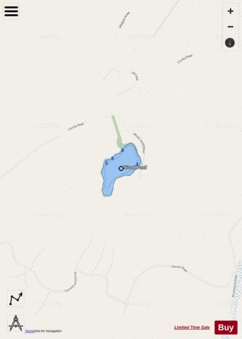 Wood Pond depth contour Map - i-Boating App - Streets