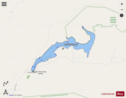 East Inlet Flowage depth contour Map - i-Boating App - Streets