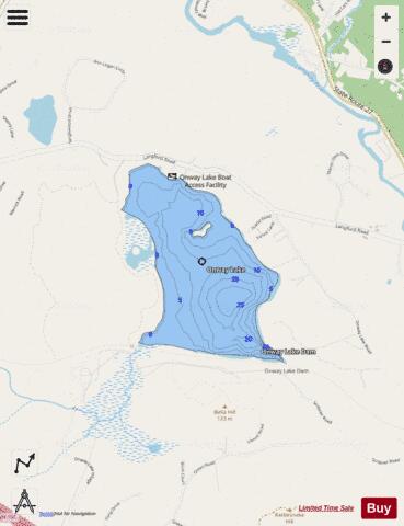 Onway Lake depth contour Map - i-Boating App - Streets