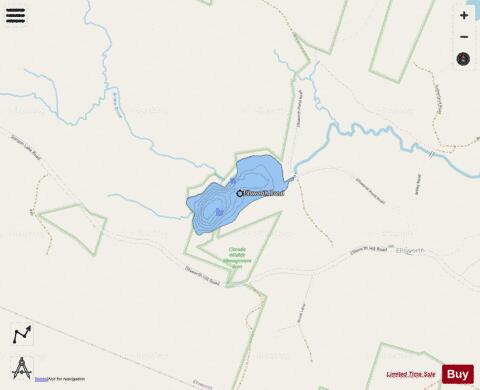 Ellsworth Pond depth contour Map - i-Boating App - Streets
