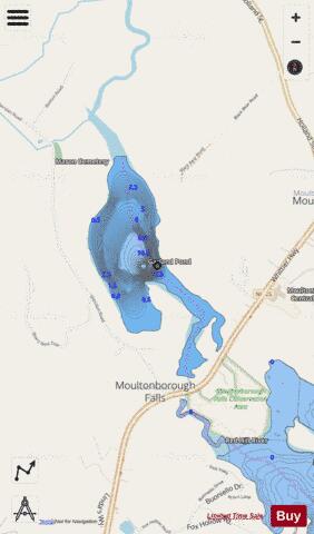 Garland Pond depth contour Map - i-Boating App - Streets