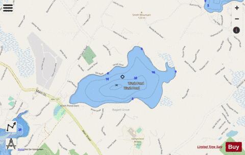 Wash Pond depth contour Map - i-Boating App - Streets
