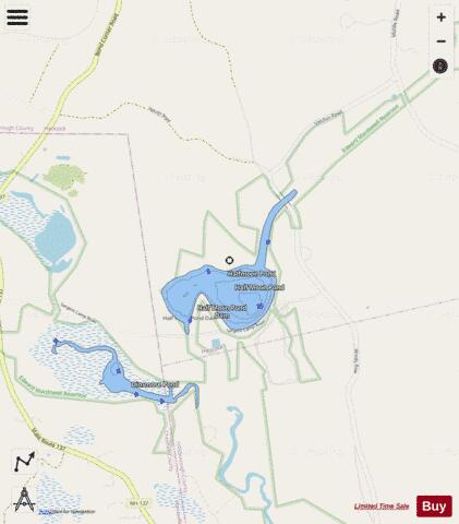 Half Moon Pond depth contour Map - i-Boating App - Streets