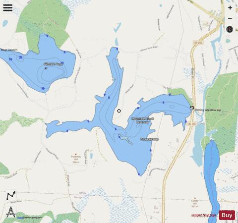 Mountain Brook Reservoir depth contour Map - i-Boating App - Streets