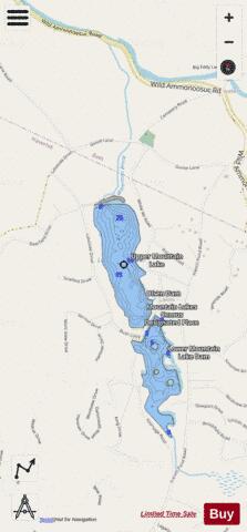 Upper Mountain Lake depth contour Map - i-Boating App - Streets