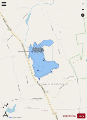 Greenville Reservoir depth contour Map - i-Boating App - Streets