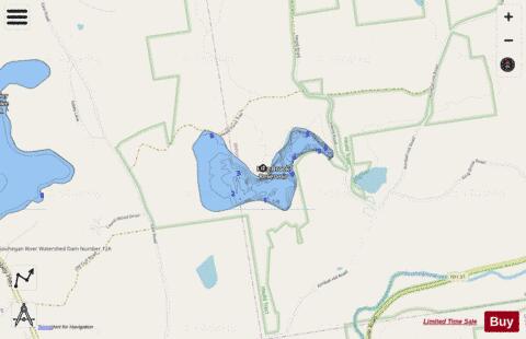 King Brook Reservoir depth contour Map - i-Boating App - Streets