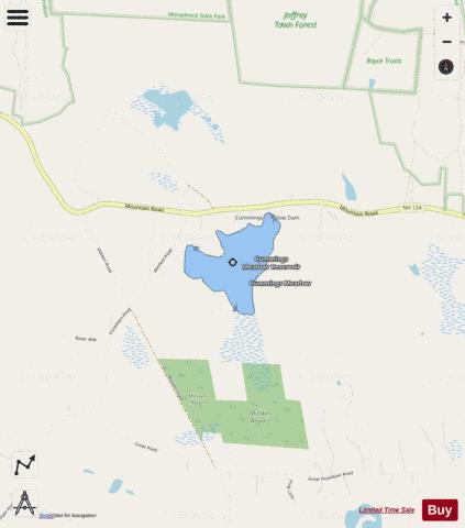 Cummings Meadow Reservoir depth contour Map - i-Boating App - Streets