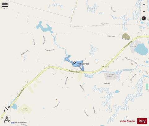 Wason Pond depth contour Map - i-Boating App - Streets