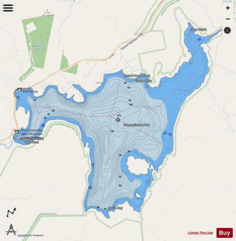 Connecticut Lakes depth contour Map - i-Boating App - Streets