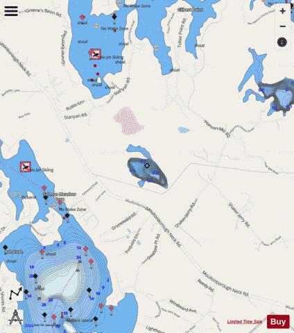 PICKERING POND depth contour Map - i-Boating App - Streets