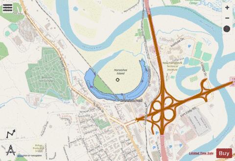 HORSESHOE POND depth contour Map - i-Boating App - Streets