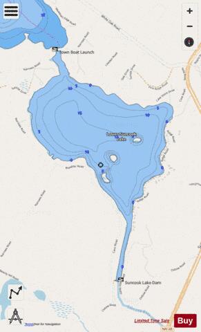 SUNCOOK LAKE, LOWER depth contour Map - i-Boating App - Streets