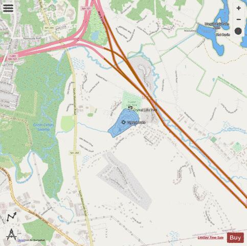 CRYSTAL LAKE depth contour Map - i-Boating App - Streets