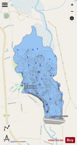 Surry Mountain Lake depth contour Map - i-Boating App - Streets