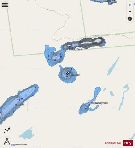 Diana Pond depth contour Map - i-Boating App - Streets