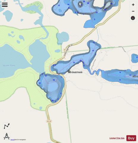 Fish Creek Ponds depth contour Map - i-Boating App - Streets