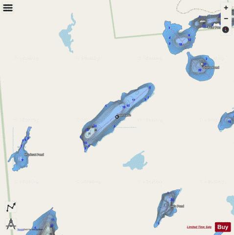 Lyon Lake depth contour Map - i-Boating App - Streets