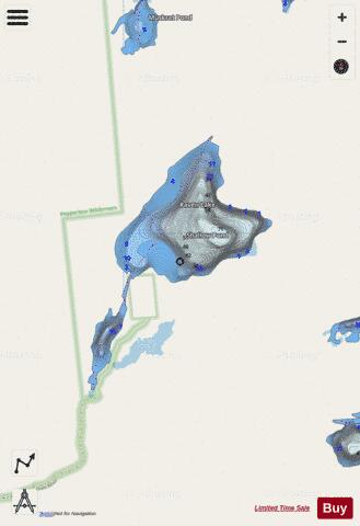 Shallow Pond depth contour Map - i-Boating App - Streets
