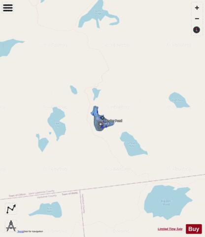 Slender Pond depth contour Map - i-Boating App - Streets