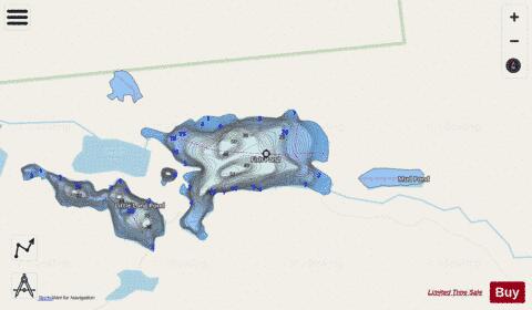 Fish Pond depth contour Map - i-Boating App - Streets
