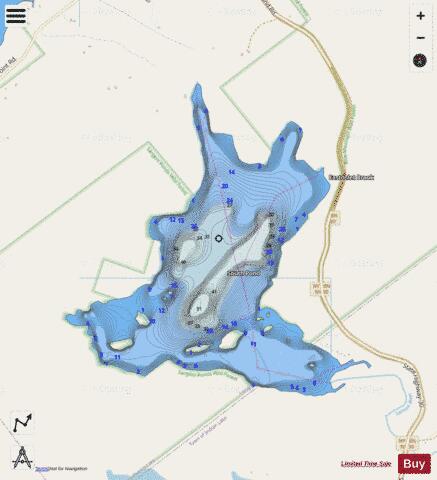 South Pond depth contour Map - i-Boating App - Streets