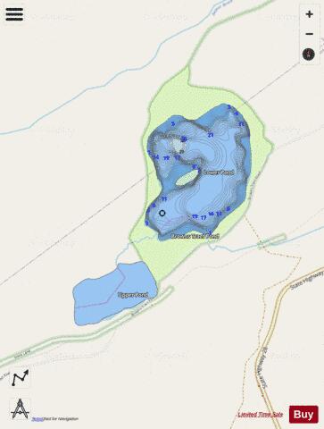 Lower Browns Tract Pond depth contour Map - i-Boating App - Streets
