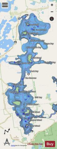 Upper Saranac Lake depth contour Map - i-Boating App - Streets