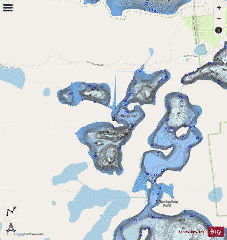 Polliwog Pond depth contour Map - i-Boating App - Streets