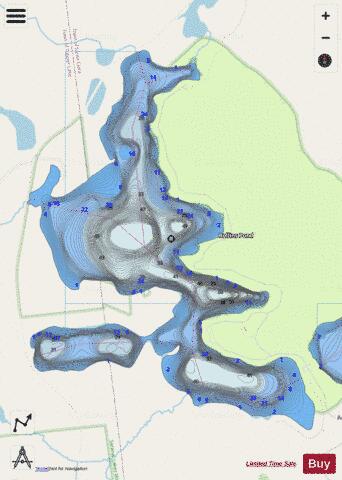 Rollins Pond depth contour Map - i-Boating App - Streets