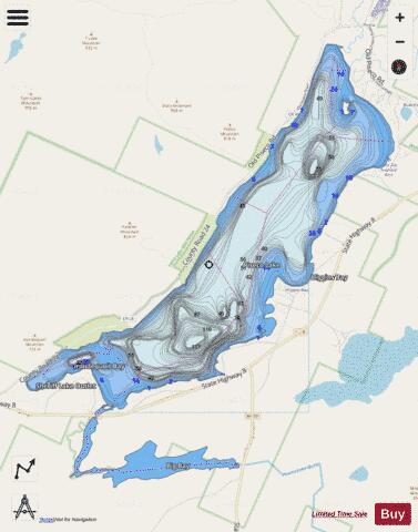 Piseco Lake depth contour Map - i-Boating App - Streets