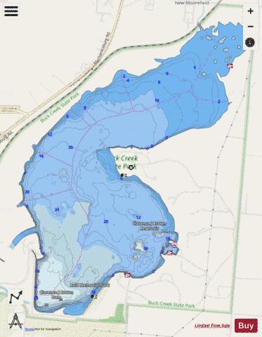 CJ Brown depth contour Map - i-Boating App - Streets