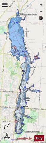 Hoover depth contour Map - i-Boating App - Streets