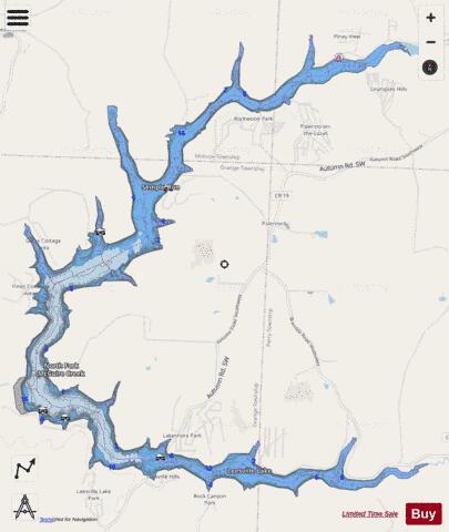 Leesville depth contour Map - i-Boating App - Streets